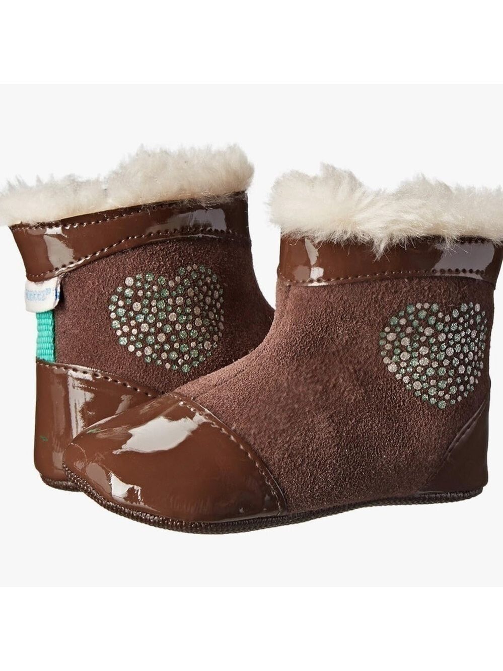 ROBEEZ leather and faux fur baby booties size 12-18 months